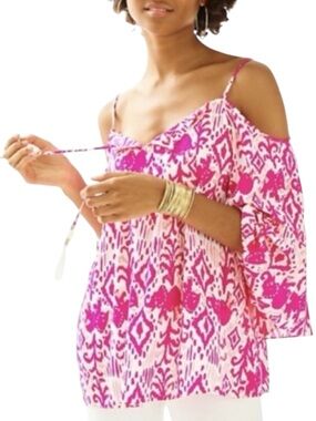 LILLY PULITZER Alanna Off Shoulder in Magenta Tons of Fun Size Medium — PRETTY!!